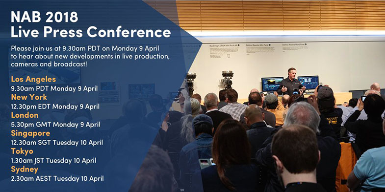 Blackmagic Design NAB 2018 Live Press Conference