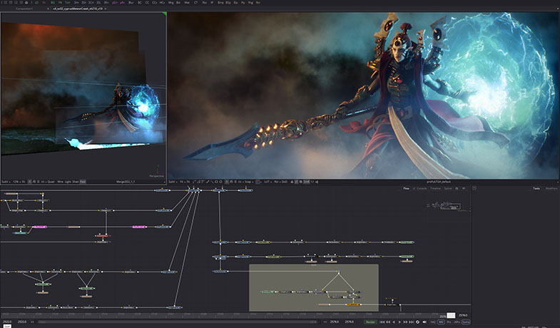 Relic Dawn of War III animace Fusion Studio Blackmagic Design Syntex