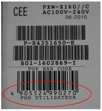 Sony bar code