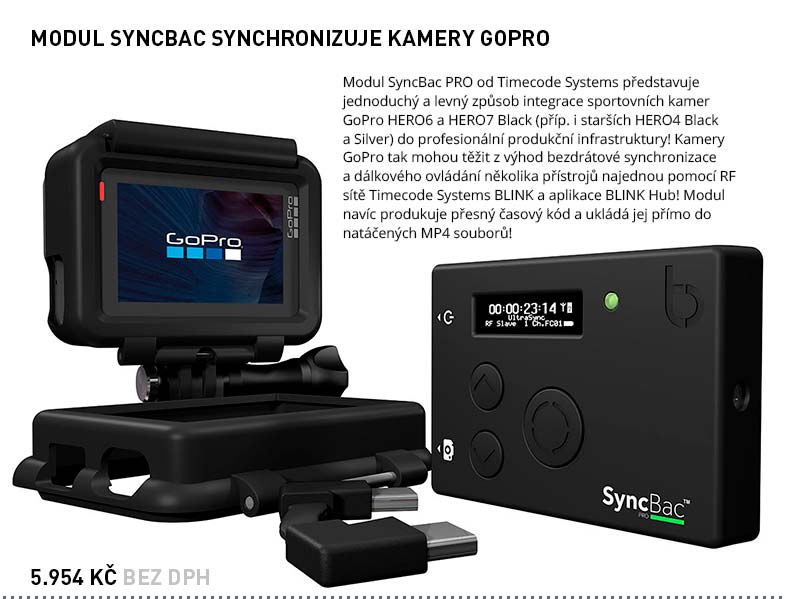 MODUL SYNCBAC SYNCHRONIZUJE KAMERY GOPRO