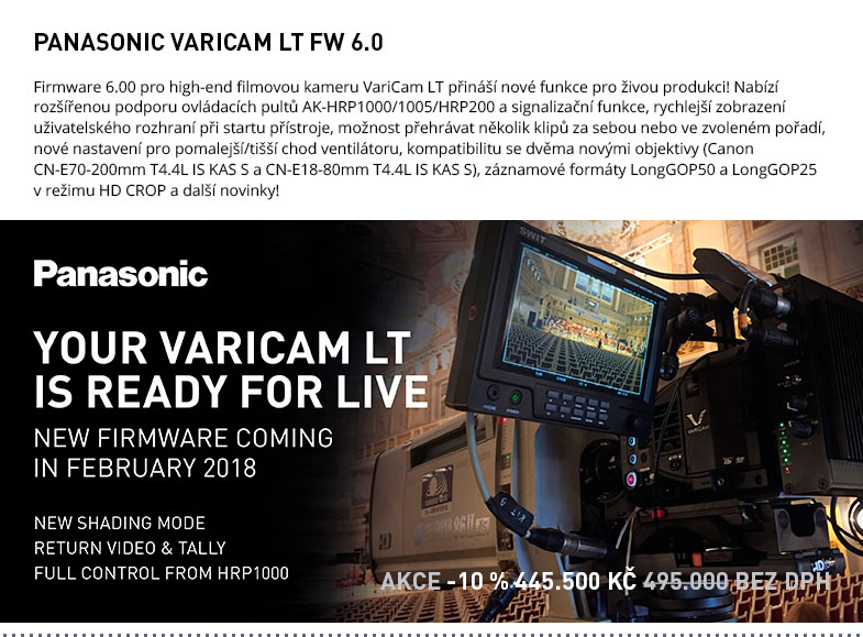 PANASONIC VARICAM LT FW 6.0