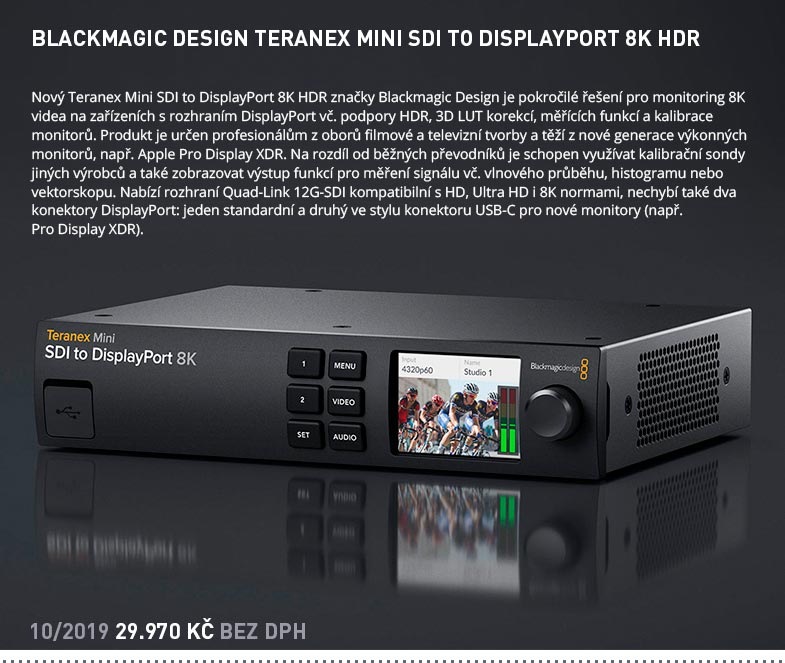 BLACKMAGIC DESIGN TERANEX MINI SDI TO DISPLAYPORT 8K HDR