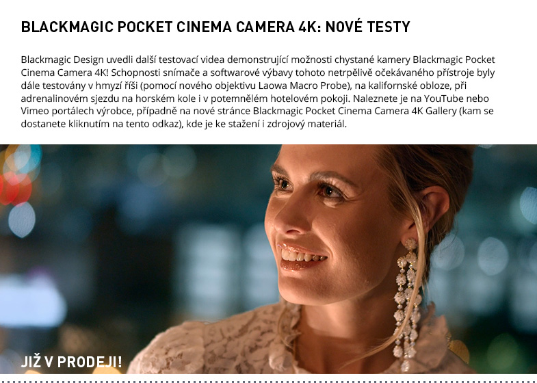 BLACKMAGIC POCKET CINEMA CAMERA 4K TESTY