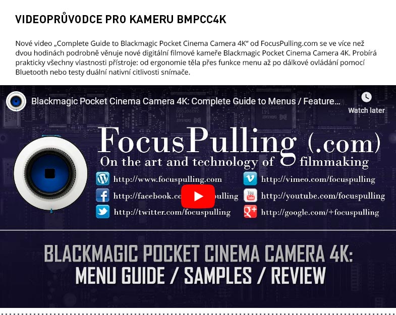VIDEOPRUVODCE PRO KAMERU BMPCC4K