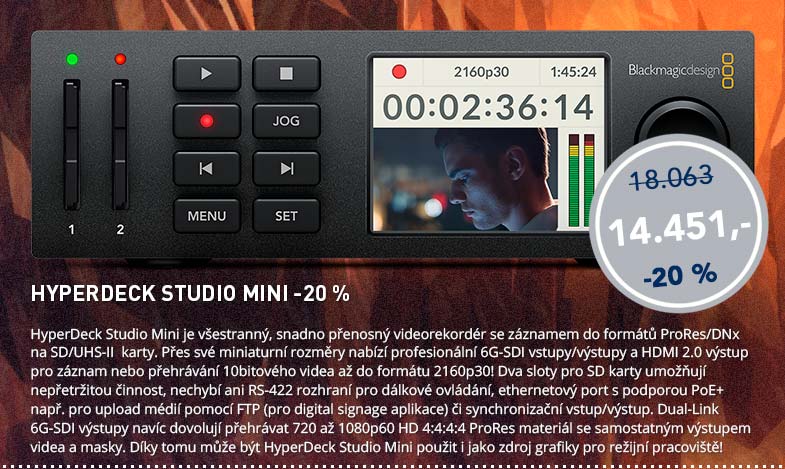 Blackmagic Friday: HyperDeck Studio Mini -20%