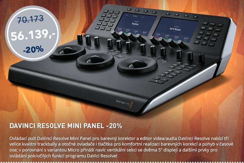 Blackmagic Friday: DaVinci Resolbe Mini Panel -20%