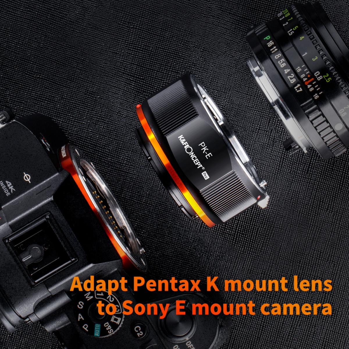 Lens Adapter for PK K Mount Lens to Sony NEX E-Mount with Matting Varnish Design, Sony NEX-3 NEX-3C NEX-3N NEX-5 NEX-5C NEX-5N NEX-5R NEX-5T